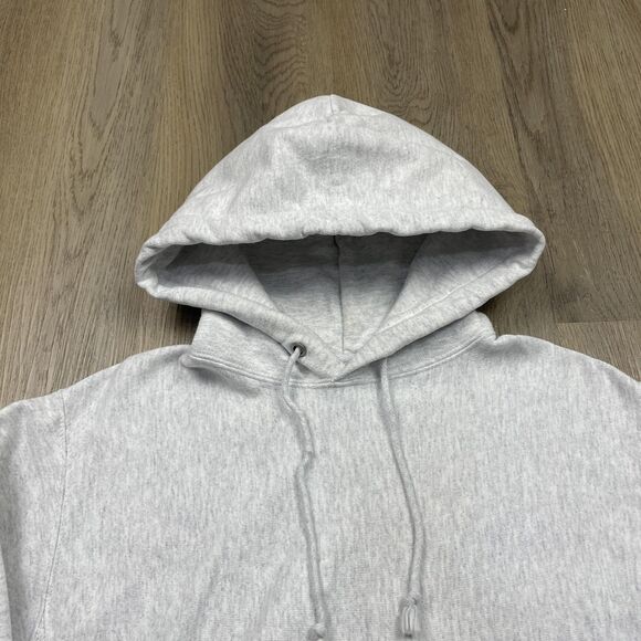 Champion Hoodie Mens Medium Gray Reverse Weave Sweatshirt C Patch Pullover - Picture 2 of 10